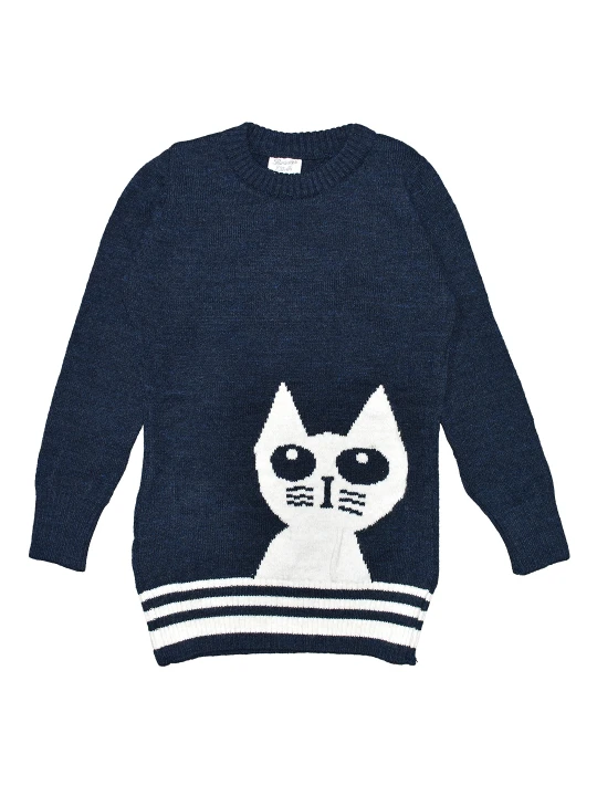 "Мистериозна Котешка Елегантност" - Изплетена Туника с Котешки Мотив "Мистериозна Котешка Елегантност" - Изплетена Туника с Котешки Мотив