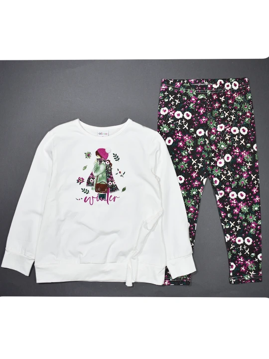 Цветна Зимна Феерия: Шарен Детски Комплект за Момиче Цветна Зимна Феерия: Шарен Детски Комплект за Момиче