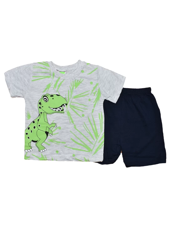 Бебешки летен комплект за момче с динозавър в сиво Бебешки летен комплект за момче с динозавър в сиво