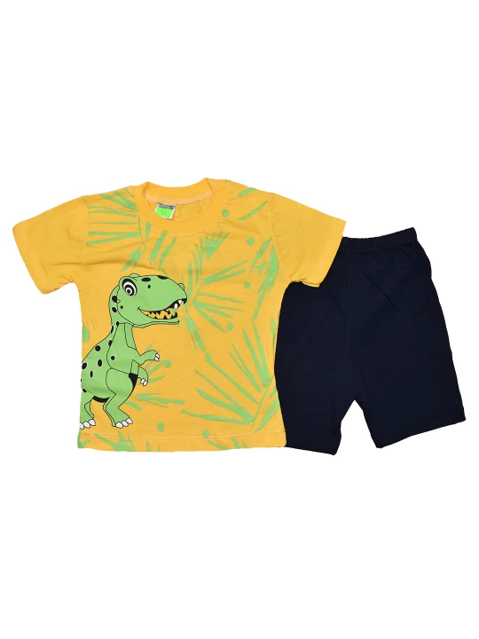 Бебешки комплект за момче с динозавър в жълто Бебешки комплект за момче с динозавър в жълто