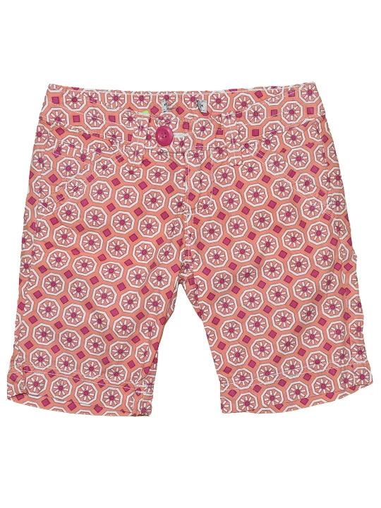Детски къси панталонки за момче на цикламени ромбове и бели шестени Детски къси панталонки за момче на цикламени ромбове и бели шестени