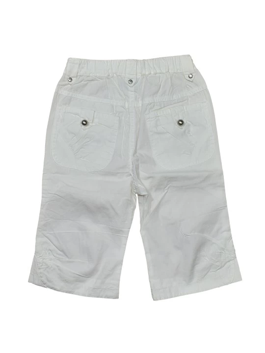 Детски летни панталонки за момиче под коляното в бяло Детски летни панталонки за момиче под коляното в бяло