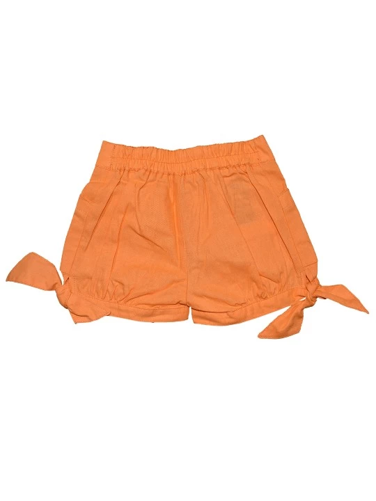 Летни къси панталони за момиче в оранжево с панделки Летни къси панталони за момиче в оранжево с панделки