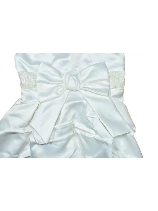 Официална бебешка рокля за момиче с болеро в бяло и панделка Официална бебешка рокля за момиче с болеро в бяло и панделка