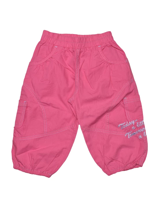 Детски къси панталонки за момиче в цвят диня под коляното Детски къси панталонки за момиче в цвят диня под коляното