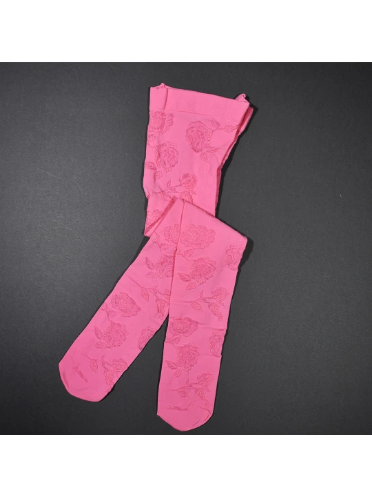 Розов чорапогащник с розови мотиви за момичета - 50 den Розов чорапогащник с розови мотиви за момичета - 50 den