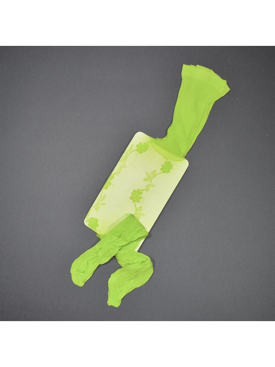 Свеж зелен чорапогащник с листни мотиви за момичета - 40 den Свеж зелен чорапогащник с листни мотиви за момичета - 40 den