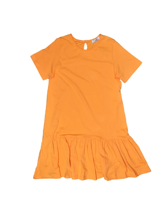 Изчистена детска лятна рокля за момиче в оранжево Изчистена детска лятна рокля за момиче в оранжево