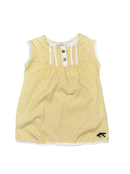 Детска лятна туника за момиче в жълто и бяло Детска лятна туника за момиче в жълто и бяло