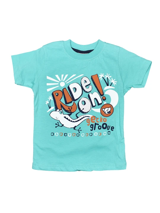 Бебешка тениска за момче в светло зелено с апликация Бебешка тениска за момче в светло зелено с апликация