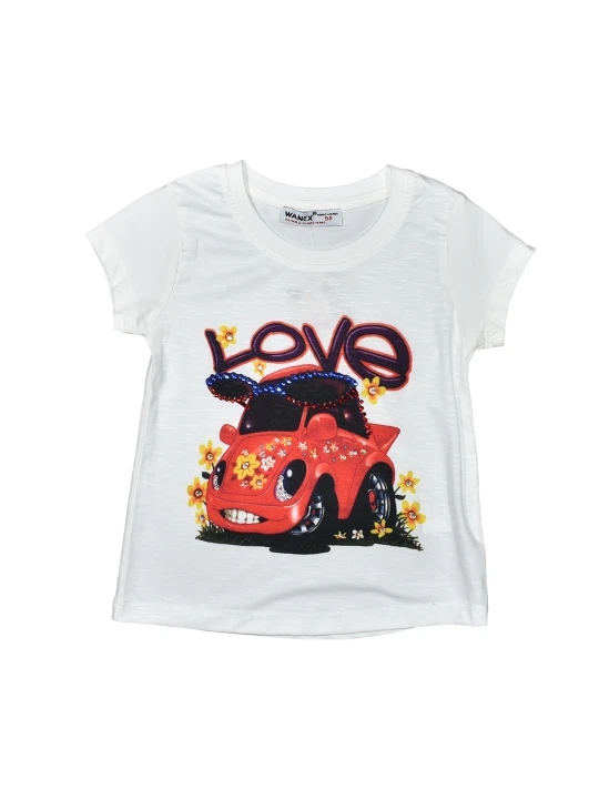 Детска тениска за момиче с картинка на кола Детска тениска за момиче с картинка на кола