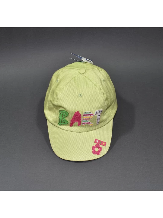 Забавна детска шапка за момиче с козирка в жълто и надпис Bart Забавна детска шапка за момиче с козирка в жълто и надпис Bart