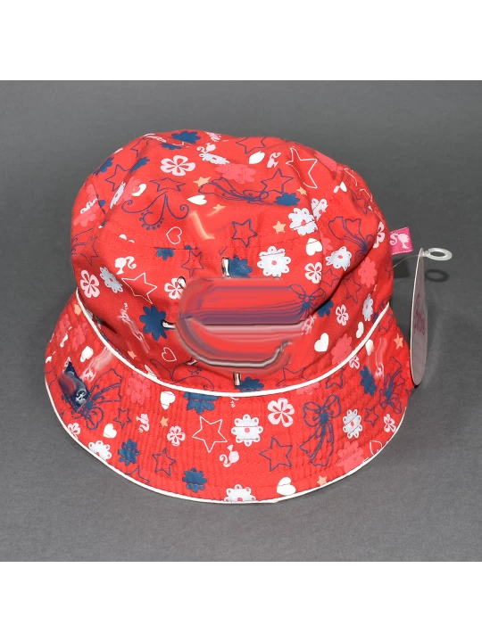 Чаровна детска шапка за момиче в червено с бели звездички и панделки Чаровна детска шапка за момиче в червено с бели звездички и панделки