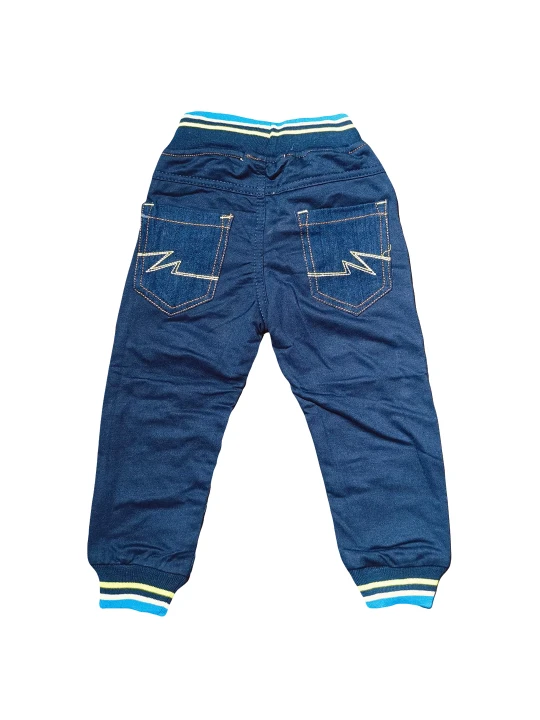 Памучни детски дънки за момче с ластик Памучни детски дънки за момче с ластик