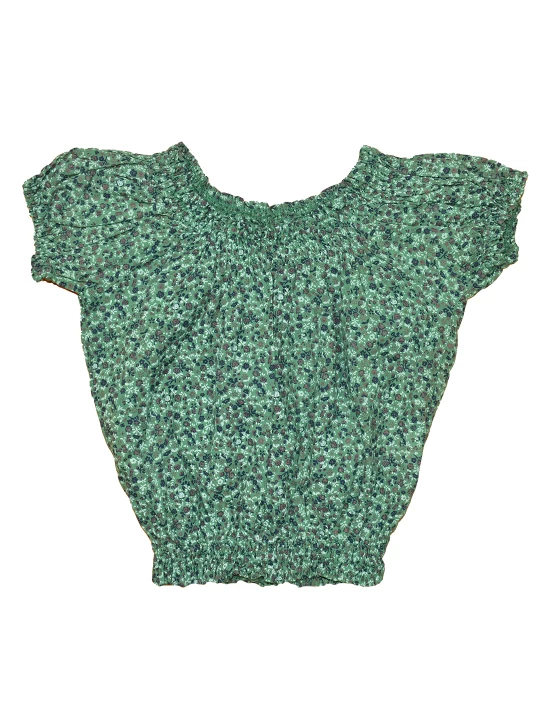 Лятно бюстие-топ за момичета в зелено с цветни мотиви Лятно бюстие-топ за момичета в зелено с цветни мотиви