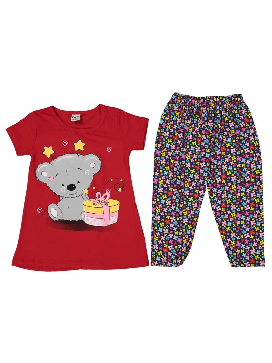 Цветна радост за малката принцеса: Детски летен комплект с апликация на коала и разиграно клинче
