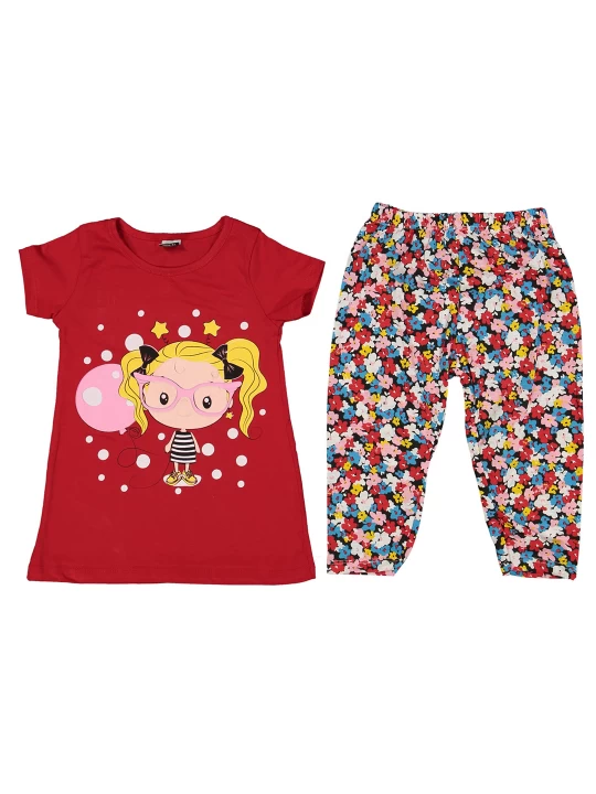 Лятна радост: Детски комплект с усмихнато момиченце и цветни цветя Лятна радост: Детски комплект с усмихнато момиченце и цветни цветя