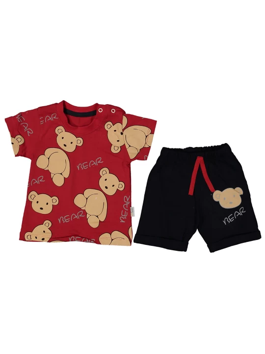 Чаровен летен комплект за момче с весели апликации - перфектният избор за стил и комфорт Чаровен летен комплект за момче с весели апликации - перфектният избор за стил и комфорт