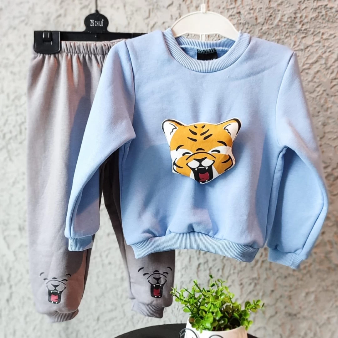 Забавен Ватиран Бебешки Комплект с 3D Тигър Забавен Ватиран Бебешки Комплект с 3D Тигър