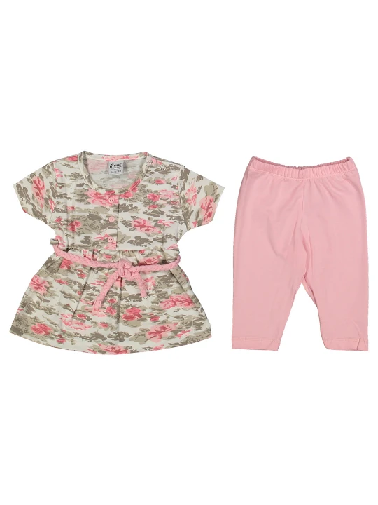 Бебешки летен комплект за момиче в розово Бебешки летен комплект за момиче в розово