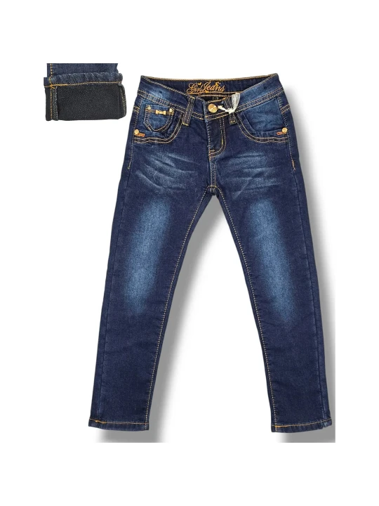 Ватирани детски дънки за момиче меки и комфортни Ватирани детски дънки за момиче меки и комфортни