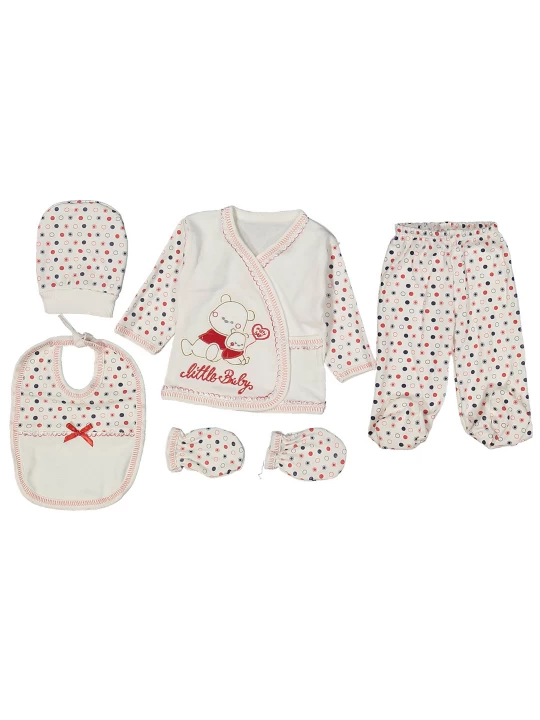 Бебешки комплект за изписване от 5 с мечета Бебешки комплект за изписване от 5 с мечета