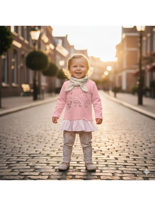 Памучен детски комплект за момиче Памучен детски комплект за момиче