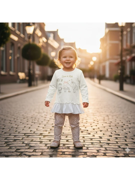 Памучен детски комплект за момиче Памучен детски комплект за момиче