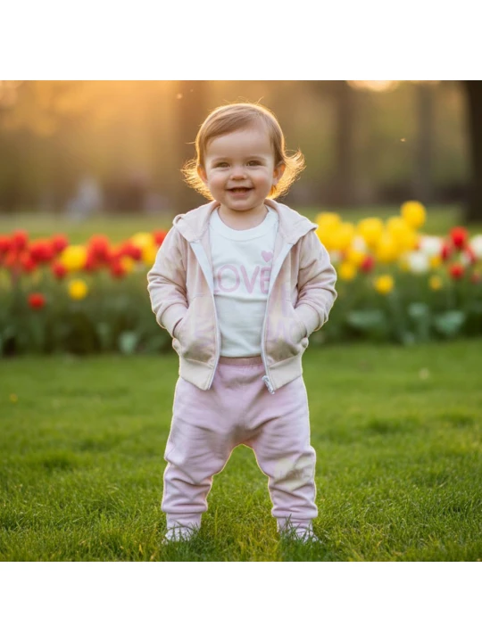 Комплект с дълъг ръкав за бебе момиче