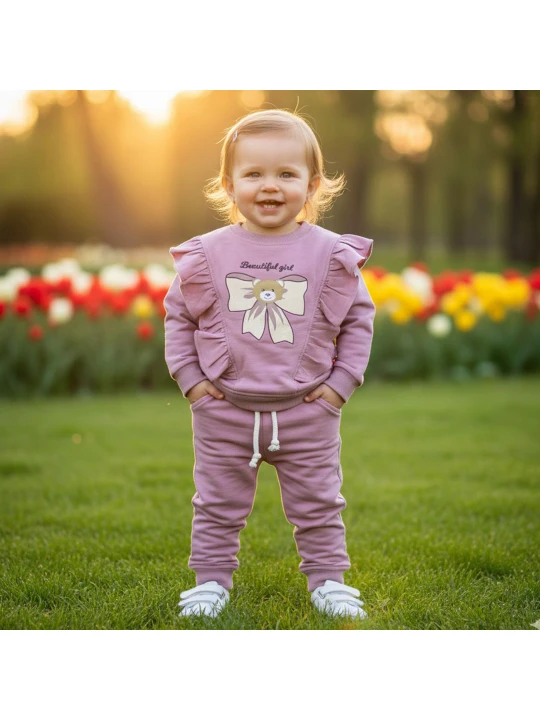 Комплект с дълъг ръкав за бебе момиче Комплект с дълъг ръкав за бебе момиче