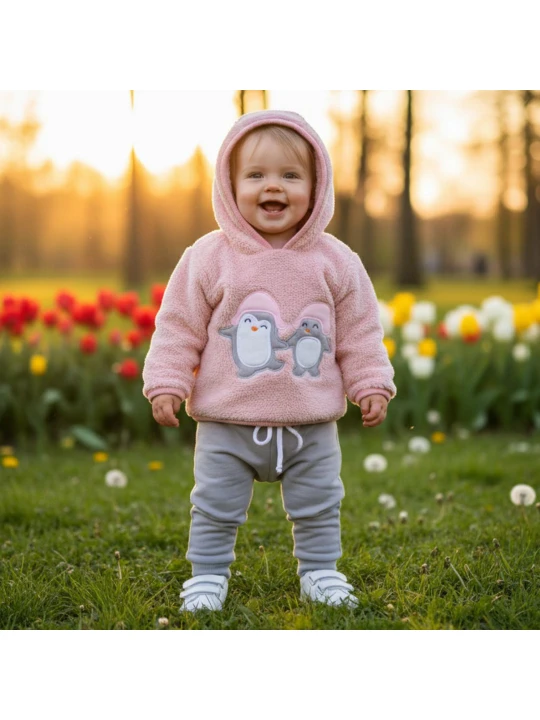 Елегантен Луксозен Ватиран Бебешки Комплект за Момиче в Розов Нюанс Елегантен Луксозен Ватиран Бебешки Комплект за Момиче в Розов Нюанс