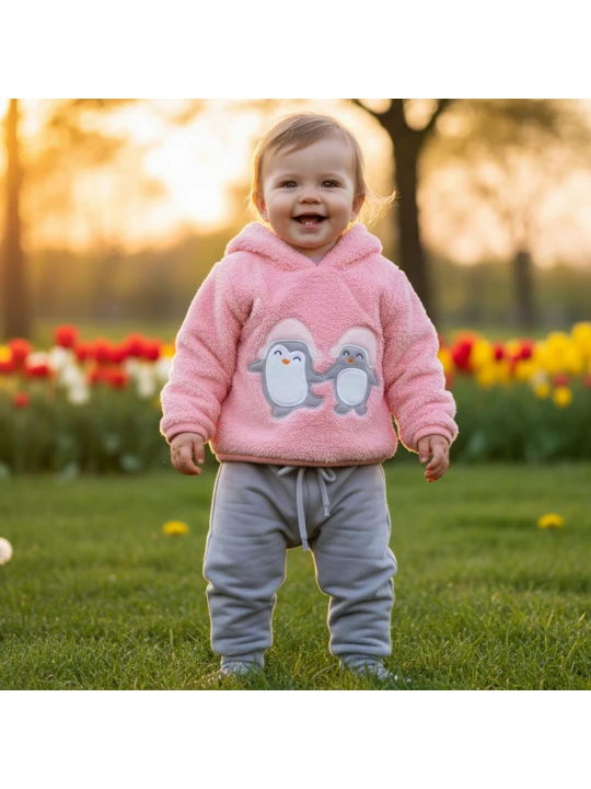 Луксозен Ватиран Бебешки Комплект за Момиче в Розово Луксозен Ватиран Бебешки Комплект за Момиче в Розово