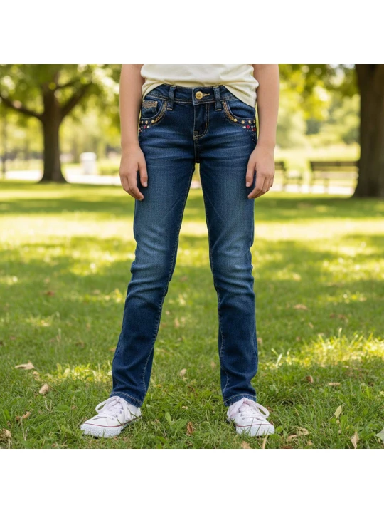 Ватирани детски дънки за момиче меки и комфортни Ватирани детски дънки за момиче меки и комфортни