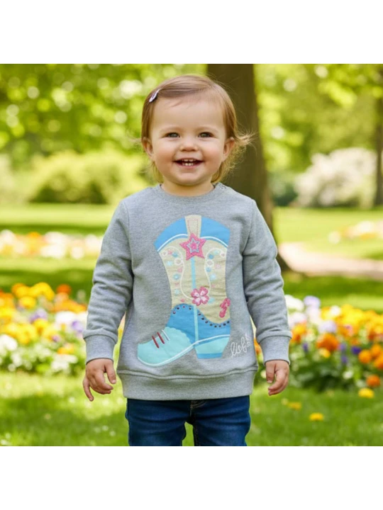 "Магия на Запада" - Бебешка Блуза за Момиче с Каубойски Ботуши "Магия на Запада" - Бебешка Блуза за Момиче с Каубойски Ботуши