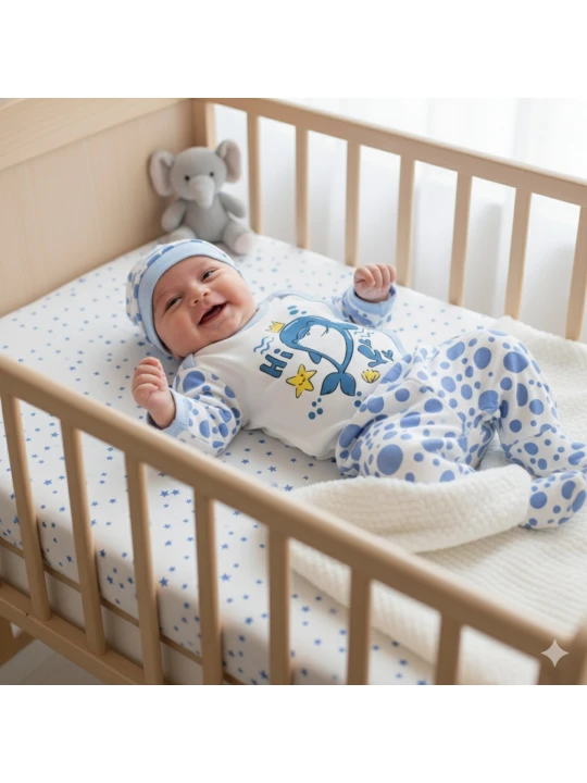 Бебешки комплект 'Морско кралство' – 3 Части Бебешки комплект 'Морско кралство' – 3 Части