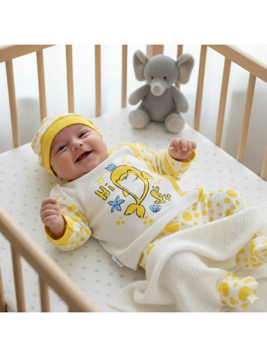 Бебешки комплект 'Делфинче на сънищата' – 3 Части Бебешки комплект 'Делфинче на сънищата' – 3 Части