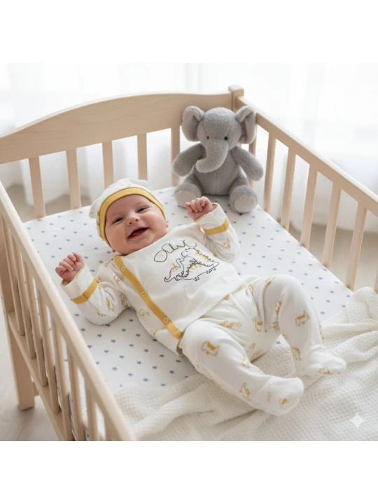 Бебешки комплект 'Динозавърски забавления' – 3 Части Бебешки комплект 'Динозавърски забавления' – 3 Части