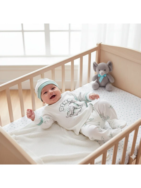 Бебешки комплект 'Динозавърски пътешествия' – 3 Части Бебешки комплект 'Динозавърски пътешествия' – 3 Части