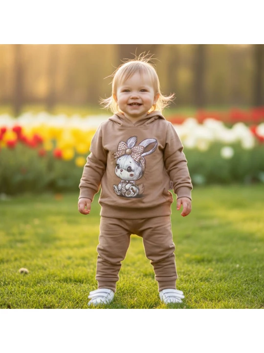 Комплект с дълъг ръкав за бебе момиче