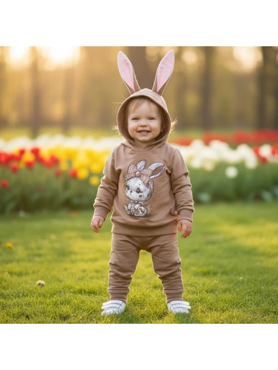 Комплект с дълъг ръкав за бебе момиче