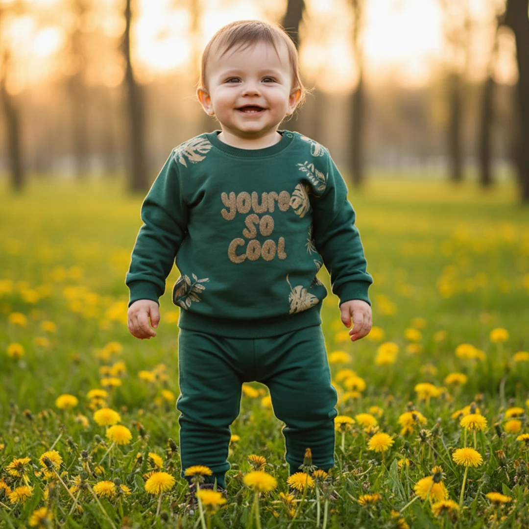 Бебешки Комплект "Тропически Чар" с Блуза и Панталони