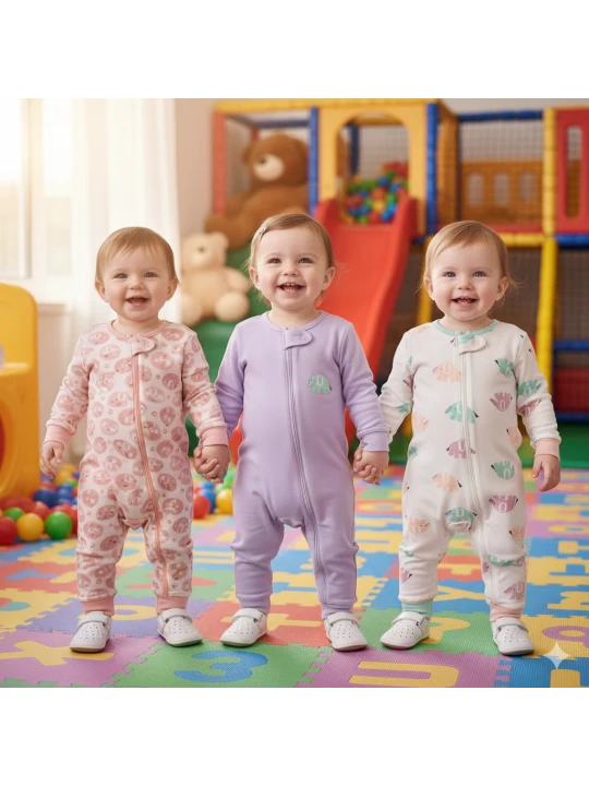 Комплект бебешки ромпъри за момиче Комплект бебешки ромпъри за момиче